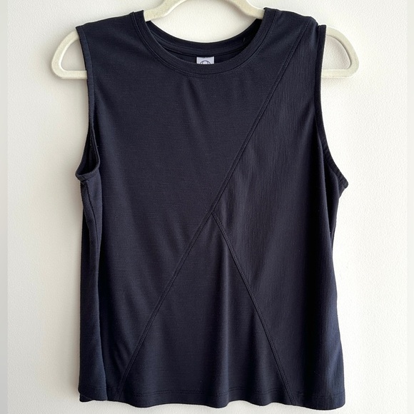 te verde Grey Ribbed Envelope Back Activewear Tank Top, Size Medium - Picture 1 of 12